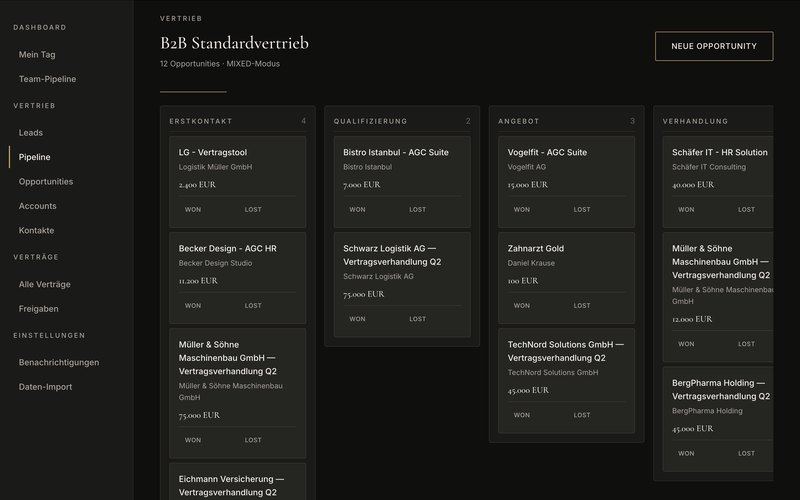 Pipeline Kanban with stages